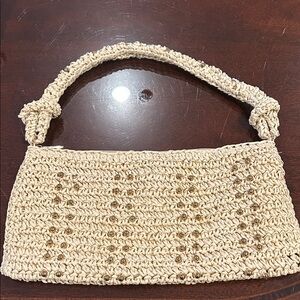 Urban Expressions Cream Woven Shoulder Bag. NWOT